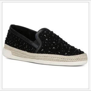 Donald Pliner women's pamela embellished leather espadrille flats.
